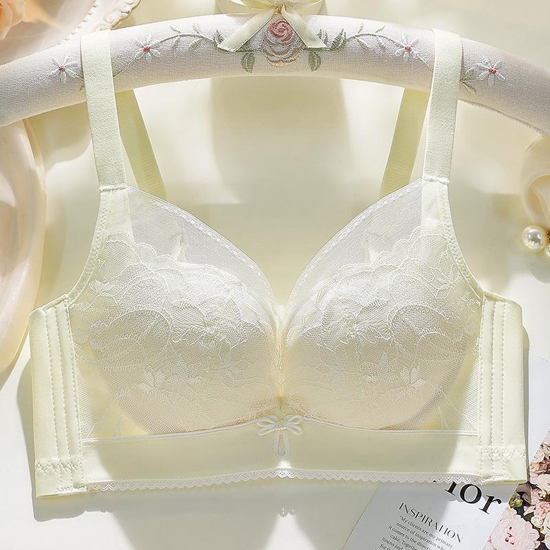 Gathering Bra for Women Lightweight and Breathable Lace Adjustable Bra Sexy Push Up Bra