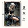 Gothic Angel Skull Sword Metal Wall Art Bar Home Decor Tin Sign Vintage Retro Painting