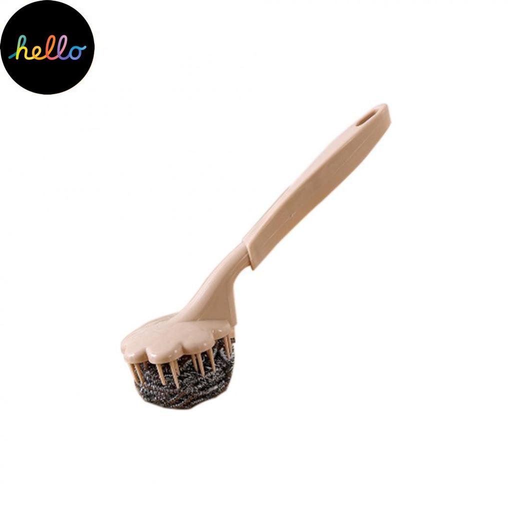 Cleaning Brush Handle Steel Ball Wash Pot Kettle Pan Dish Kitchen Bathroom Tool Decorative