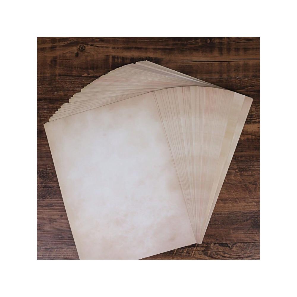 

20 листов старинной пергаментной бумаги - канцелярские принадлежности в старинном стиле для струйных и лазерных принтеров, рукописные