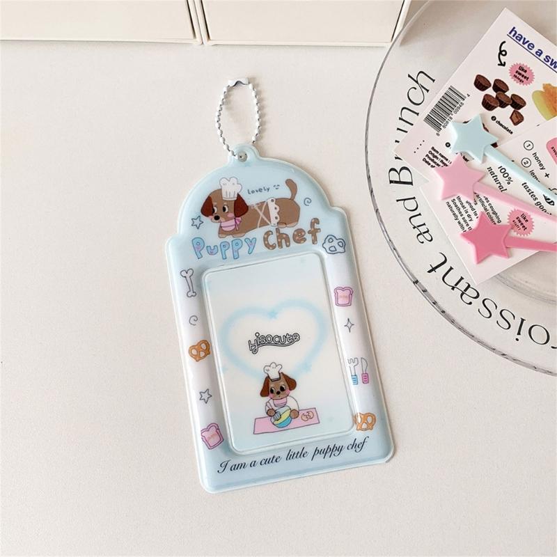 Photocard Holder Korean Popular Photo Card Holder with Keychain ID Cards Holder Pendant Keychain Student Card Sleeves