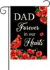 WATINC Dad Memorial Garden Ag - 12 X 18 Inch Linen Black Dad Forever In Our Hearts Ag, Sympathy Grave Memorial Cardinal