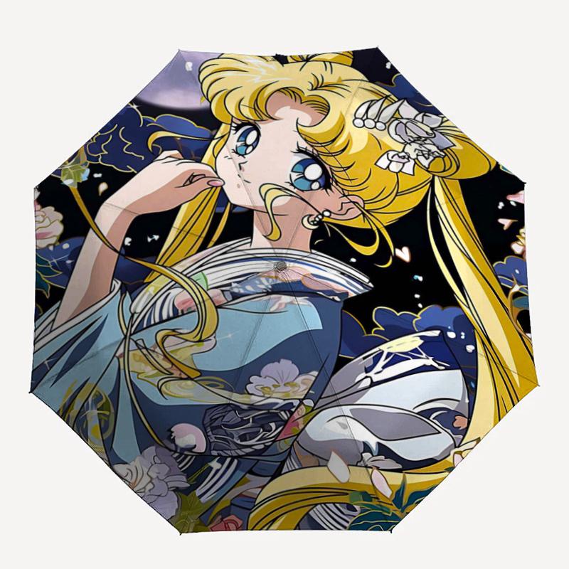 1 Stück Sailor Moons Anmut und Blumeneleganz Automatisches Öffnen und Schließen Cartoon Praktischer Regenschirm - Kleiner Schirm Geeignet für Verschiedene Anlässe,