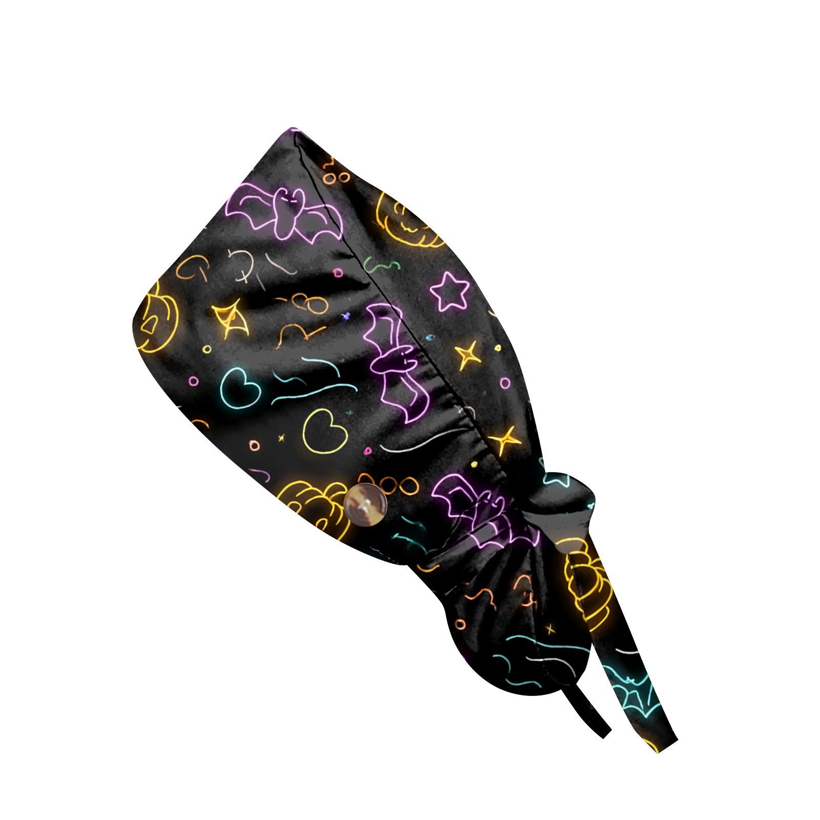 

Модна робоча кепка з принтом на Хелловін, повсякденна жіноча кепка з хвостиком, кепка для прання, кепка Baotou One Size чорний