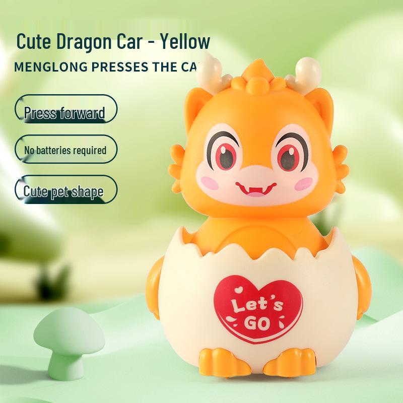 Children's Year of the Dragon Dinosaur Toy Car: Cute Press-and-Go Eggshell Design