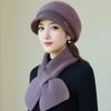 Autumn and Winter New Women's Knitted Hat Scarf Set Wool Hat Ear Protection Warm Mother Hat Versatile Fashion Cap