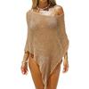 Poncho Top in Lavorazione a Maglia all'Uncinetto Traspirante Leggero Manica a Pipistrello Estivo Stile Bohemien Copricostume da Spiaggia