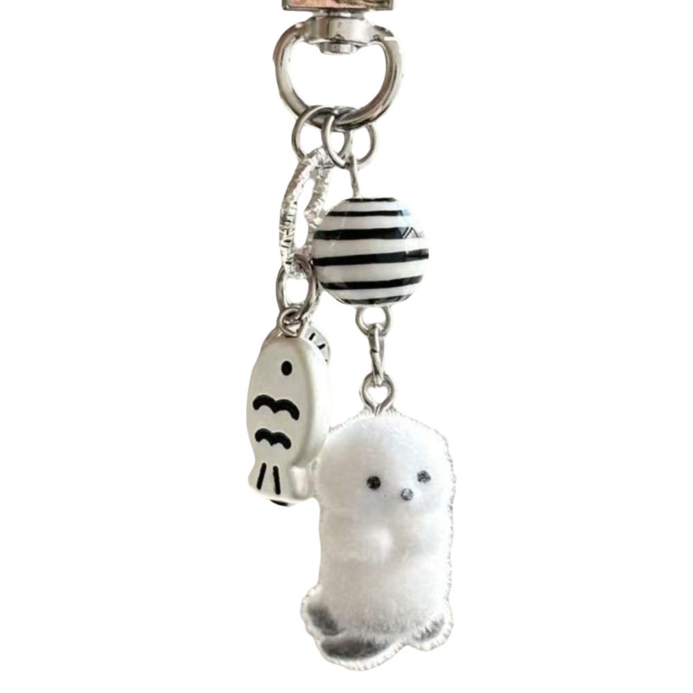 

Cute 3D Plush Mobile Phone Decorations Short Keychain Polar Bear Pendant Imitation Plush Pendant Cute Creative Bag Pendan