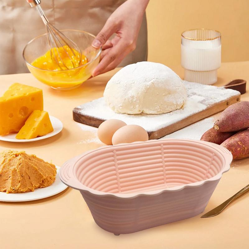 

Silicone Fermentation Basket Elliptical Pink Bread Baking Basket