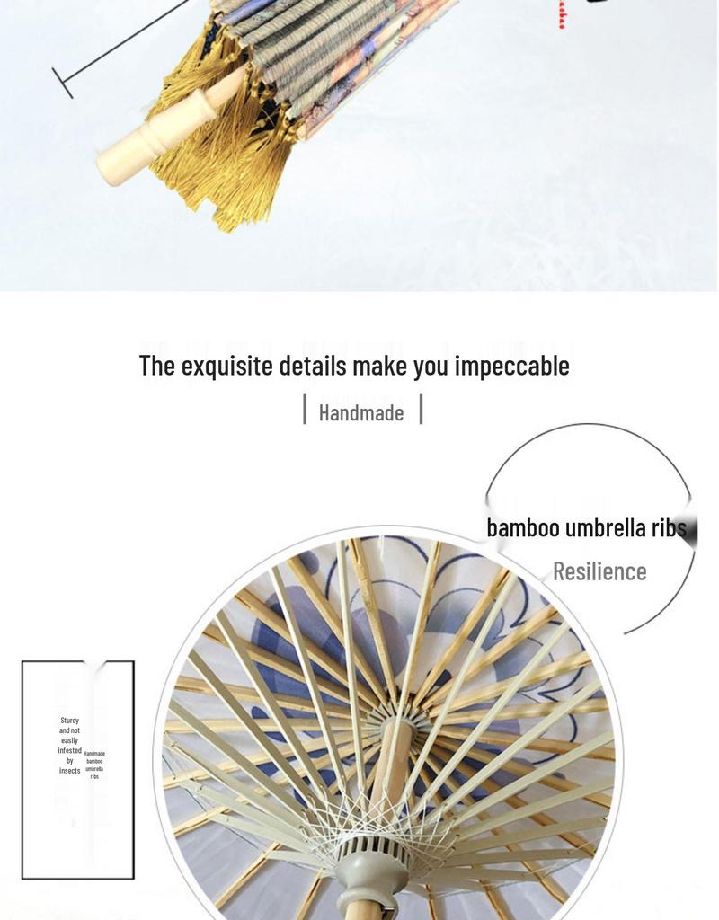 Traditional Hanfu Umbrella with Tassels for Women's Costumes and Children's Photoshoots