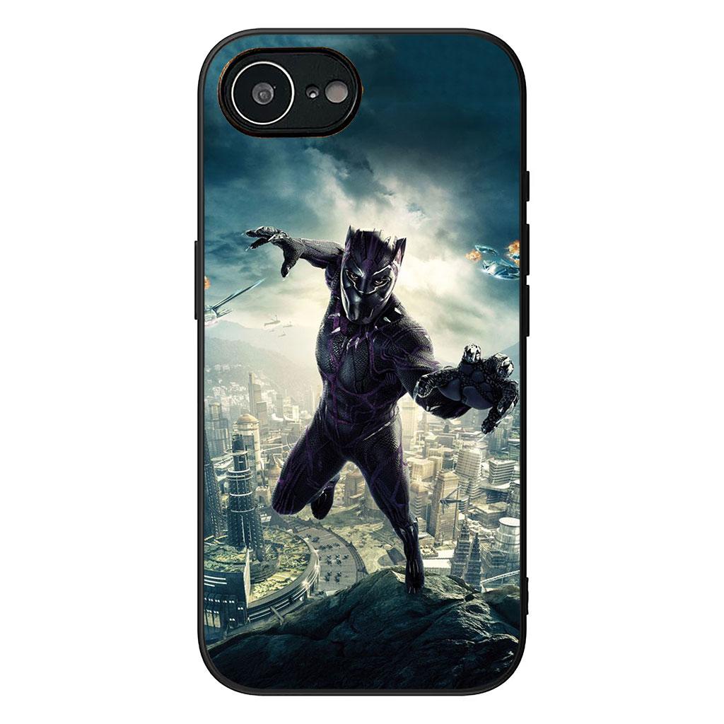 Phone Cover Black Marvel Comics Panther for Apple iPhone 17 16 Plus 13 12 Pro Max Mini X XR ProMax 16E 15+ 16Plus Air Soft Case