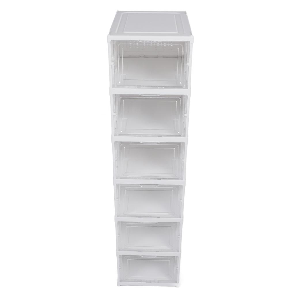 Shoe Storage Box Collapsible Clear Plastic Stackable Shoe Organizer for Closet Space Saving