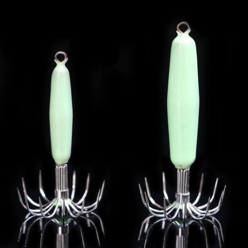 5pcs 12g 16g 25g 35g Stainless Steel Luminous Squid Hook 12 Needles Umbrella Octopus Fishhook