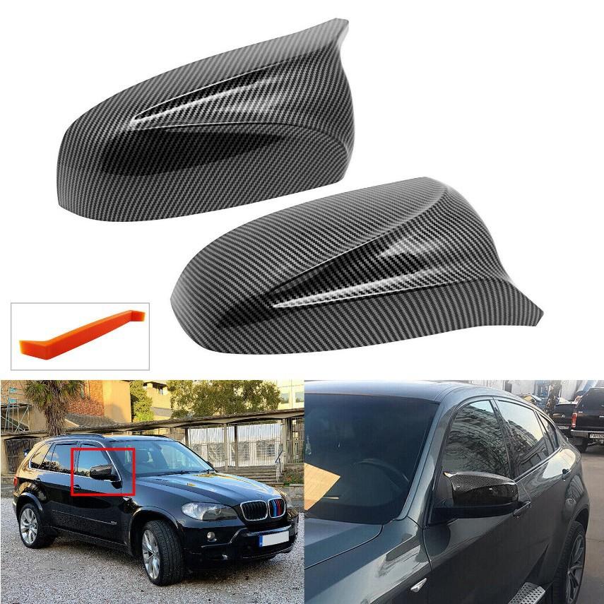 1 Pair Rearview Mirror Caps Left+Right 51162182697 51162182698 Fit for BMW X5 X6 E70 E71 2008-2013