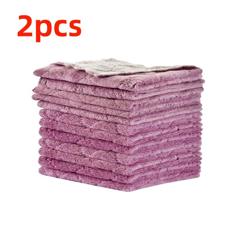 

Kitchen Towels Dish Towels, Multipurpose Reusable Dish Cloths, Double-Sided Microfiber Cleaning Rags for Furniture сливовий