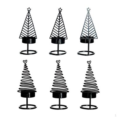6Pcs Christmas Tree Candle Holders Iron Metal Sturdy Candlestick Decorative for Wedding