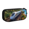 Scenic High-Speed Train Through Tropical Landscape  Pencil Case Pen Holder Bag Student Big Capacity School Zipper Pencilcases