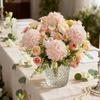 Artificial Flowers Rose Chrysanthemum Silk Wedding Home Room Table Festival Wreath Outdoor Garden Diy Gift Bridal Bouquet Decora