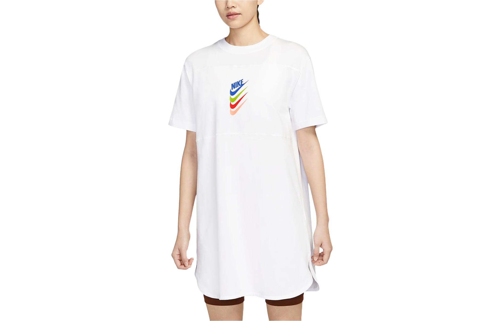 

Nike Short Sleeved Dresses Women s White Crew Neck Moderate Short DM6763-100 L