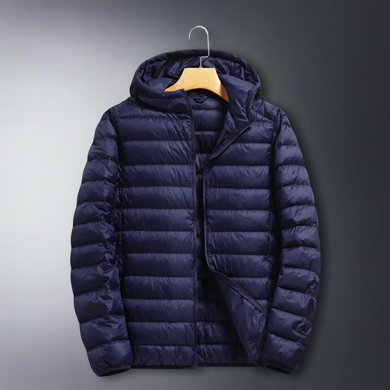 Herbst/Winter Herren Leichte Kurze Daunenjacke – Mit Kapuze und Warm