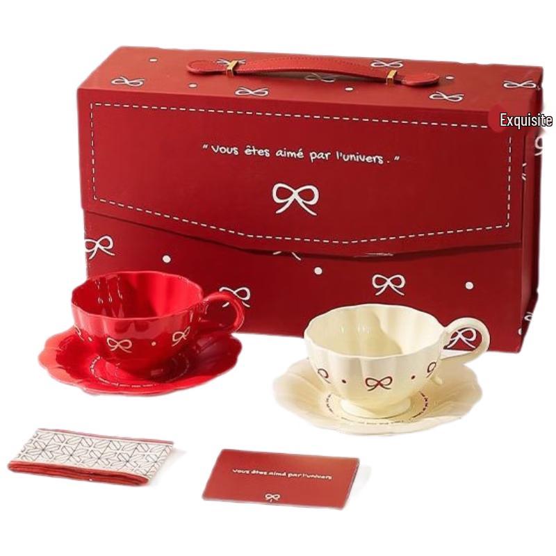 WZ Ceramic Engagement Gift Tableware Collection Coffee Cup & Saucer Pair Gift Set