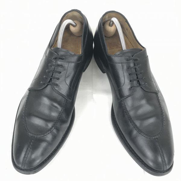Vintage 80s-90s French Brand LODING Genuine Leather Goodyear Welt U Tip Dress Shoes Size 29.0cm Black(USED)