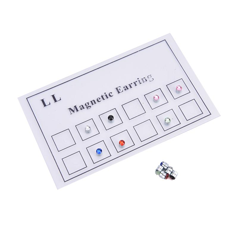 12Pcs/Card  Stud Nose Ring Fake Cheater Non Pierced Jewelry Magnetic Earring