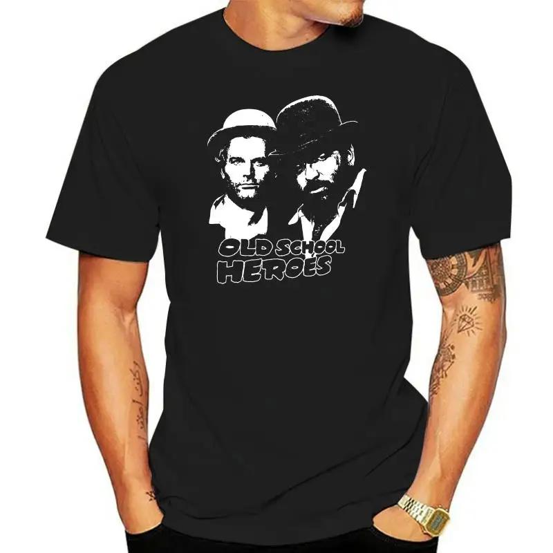 100% Cotton Summer Men's Loose T-shirt Top T-shirt Schwartz Black Bud Spencer Terence Mountain T-shirt Hipster T-shirt