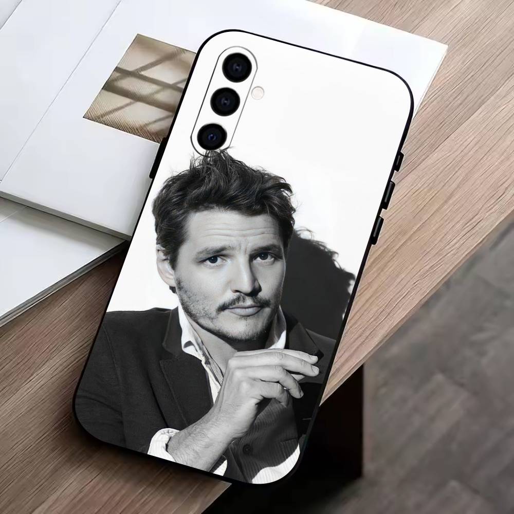 P-Pedro Pascal Phone Case Black Silicone Soft For Samsung Galaxy A73,A72,A71,A70,A53,A52,A51