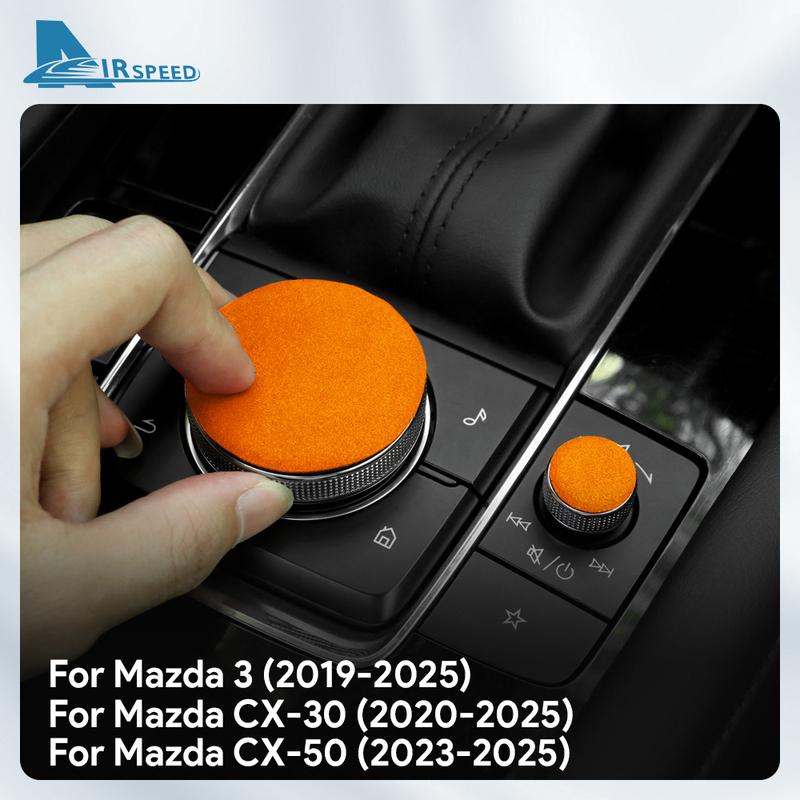 Top Suede Trim Sticker For Mazda 3 Axela -2025 CX30 CX-30 -2025 CX50 CX-50 -2025 Car Central Control Multimedia Knob