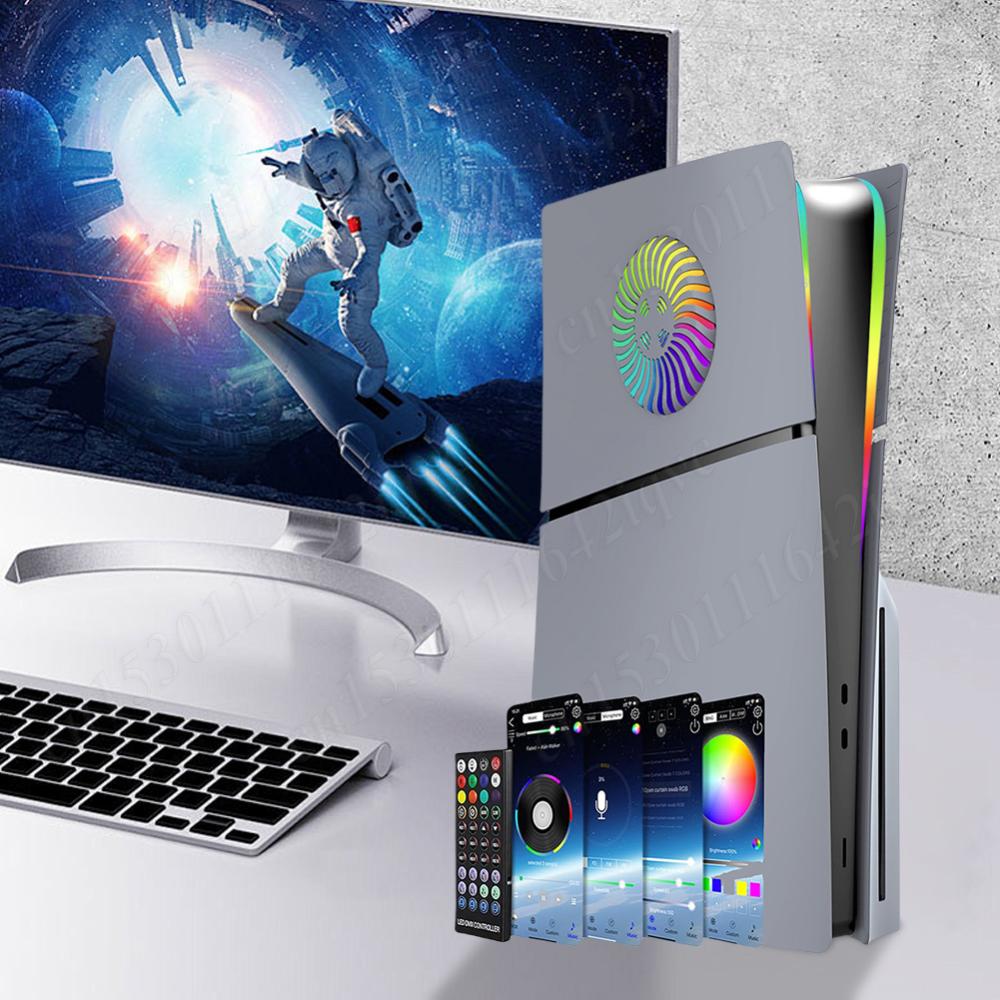 Šedá limitovaná edice k 30. výročí Náhradní kryt pro konzoli PS5 Slim s diskovou/digitální edicí ABS Boční kryty