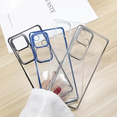 Luxury Edge Plating Clear Case For Vivo S20 S19 S18 S17 S16 Pro Original Electroplate Frame Shockproof Cover Slim Hard Protective Shell