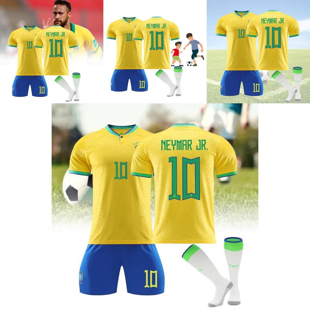 High-quality 2223 Brazil Football Uniform Set For Adults And Kids Outdoor Fitness And Sports