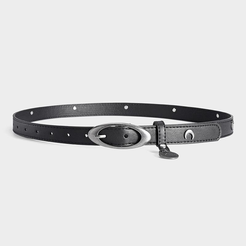 Black Pu Trendy Leather Belt For Fashionable And Casual Wear Perfect For All Occasions