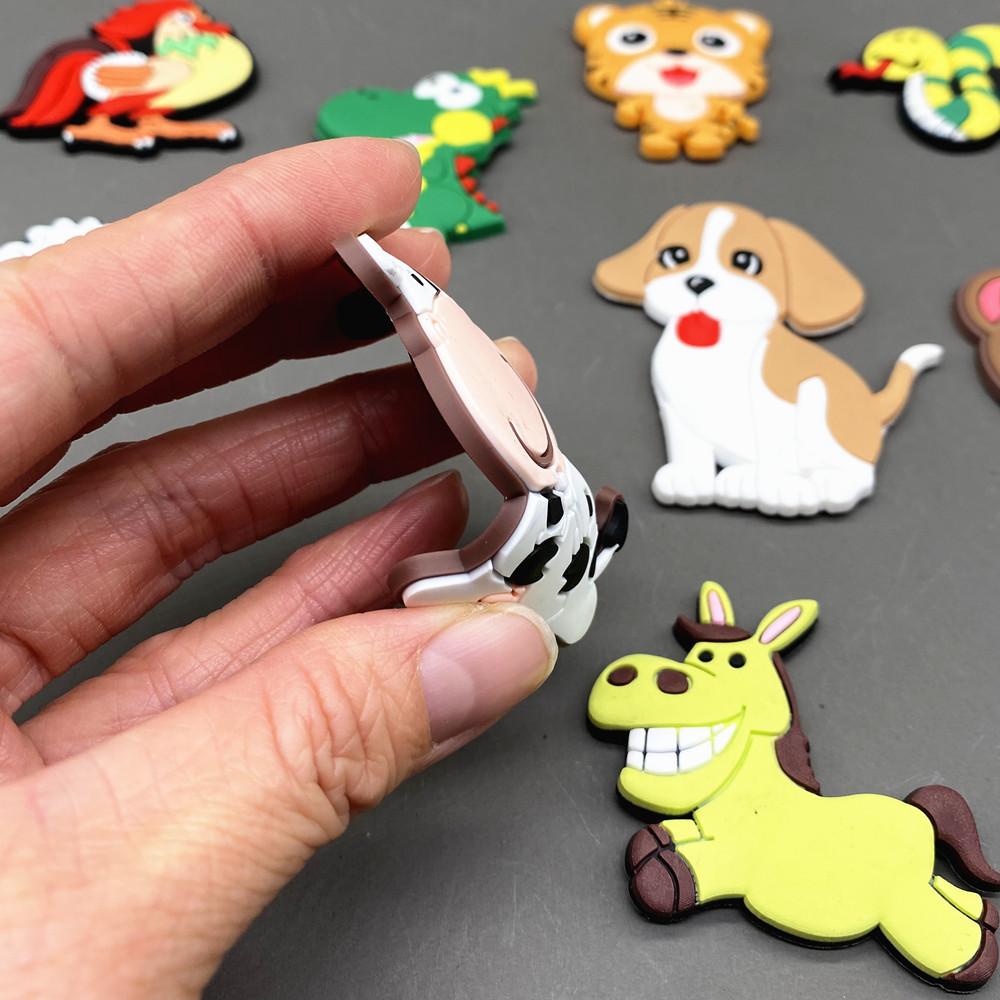One Set Animal Fridge Magnets for Kids Toy Cartoon PVC Magnet for Refrigerator Decor Child Fridge Magnets Magnetic Accessories