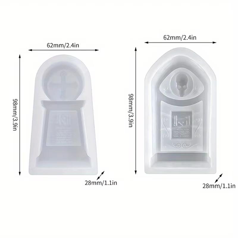 2-Piece Halloween Silicone Candle Mold for DIY Resin Casting, Aromatherapy Candles, Wax, Plaster, and Polymer Clay Decorations