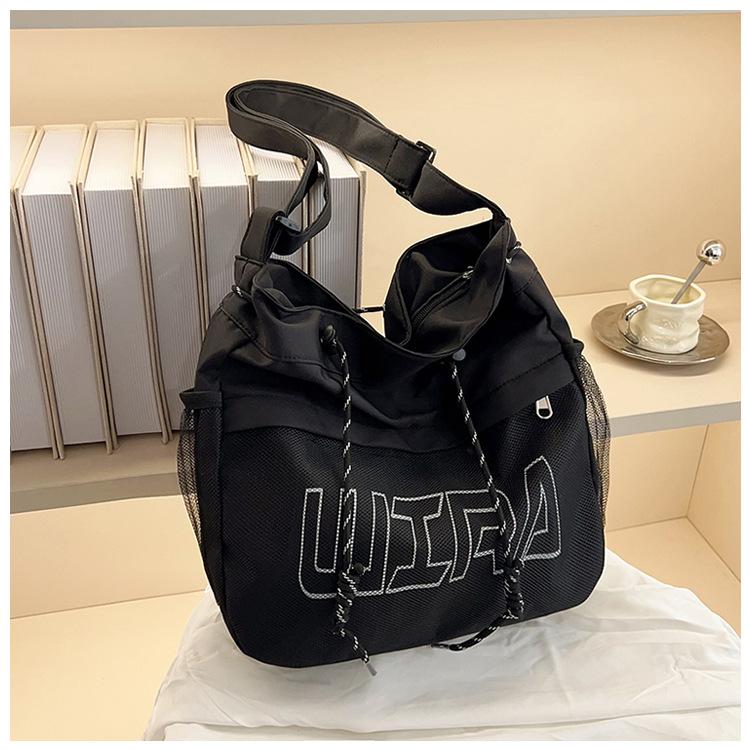 

New Crossbody Bags Women Korean Style Oxford Fabric Letter Print Shoulder Bag Comfortable and Versatile Texture Storage Bags чёрный