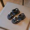 Girls sandals summer 2025 new soft-soled beach shoes little girl open-toed non-slip shoes baby pearl princess shoes