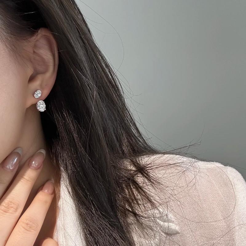 Fashion Charm Sparkling Zircon Women'S Earrings Luxury Gemstone Wedding Accessories Small Earnail Jewelry
