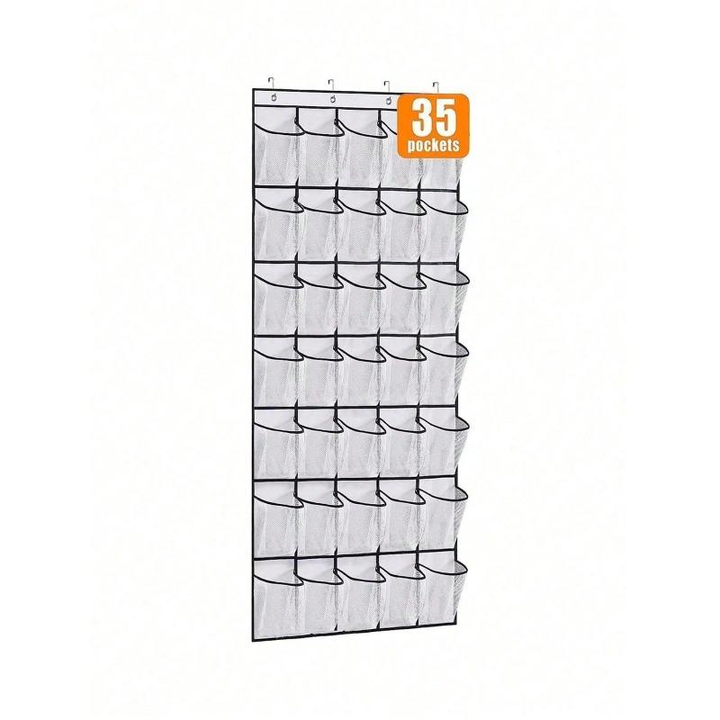 Door Hanging Shoe Organizer , 6-35 Pockets, Large Capacity Shoe Rack, Space Saving Closet Storage, Mesh Back, Gift Idea