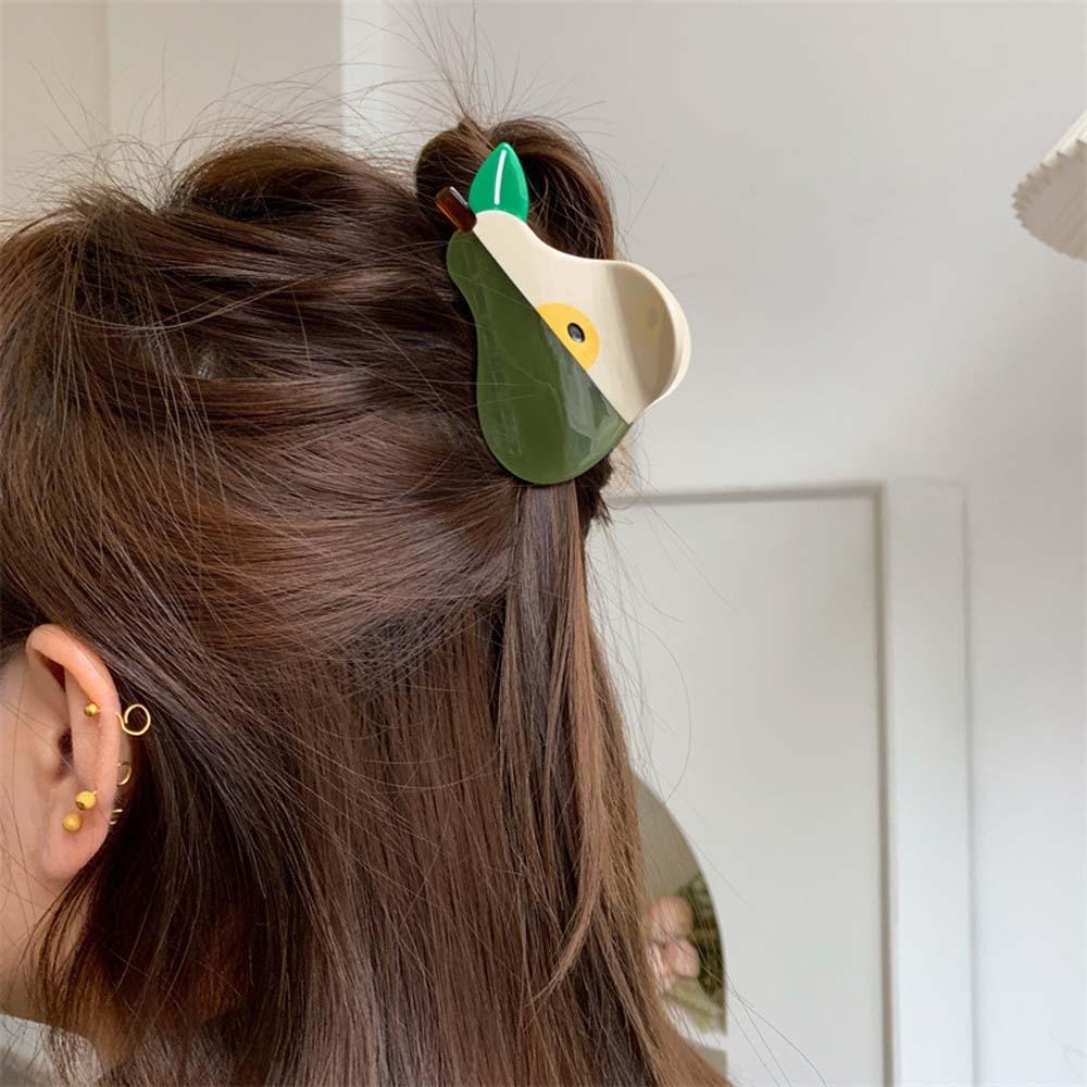 Korean Style Acetic Acid Hair Claw Sweet Acrylic Hair Accessories Fashion Fruit Shark Clip  Summer
