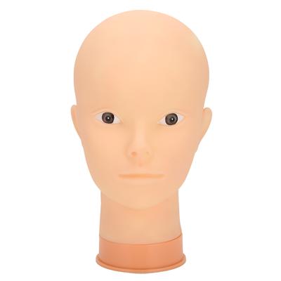 Manichino Testa Modello Espositore Cappelli Parrucche Allenamento Trucco Pratica Testa Manichino Calvo (Base rosa)Senza Trucco