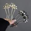 Fashion Zircon Pearl U-Shaped Hair Sticks New Chinese Style Hair Stick for Women Bun Comb Hanfu Hair Clips Hair Accessories