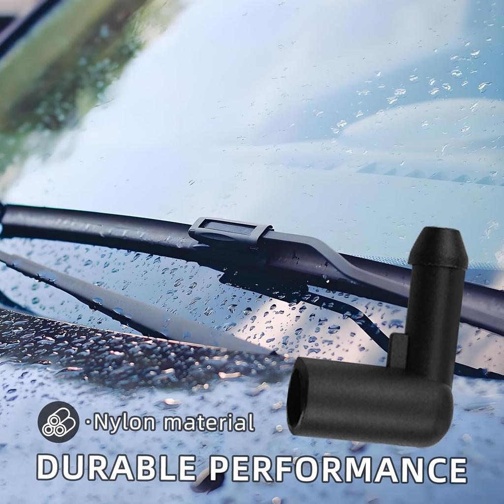 2PC Windshield Washer Hose Connector, Car Windscreen Wiper Water Hose Connector, 90 Degree Bend, Right Angle Pipe Connector, for VAUXHALL/OPEL