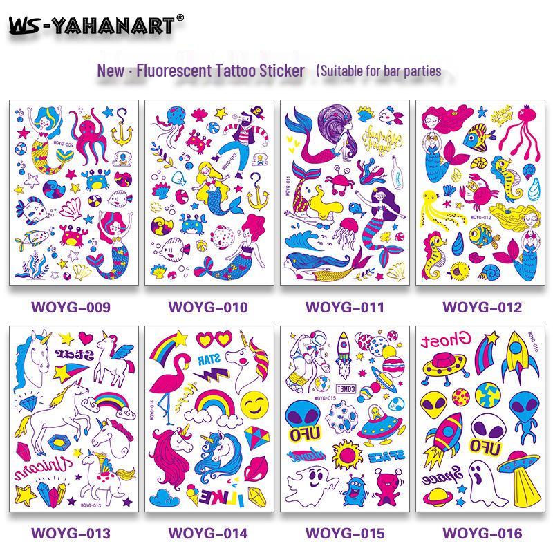 Creative Fluorescent Waterproof Full Arm and Face Tattoo Sticker