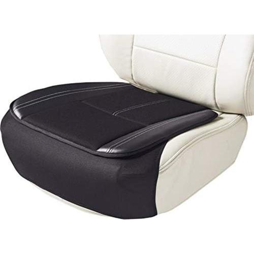 BONFORM Seat Cushion, Basic Leather, Light/Normal Car, Hip Type, Skirt Type Stopper Included, Hip Backlash 48x45x2cm, Black 5345-43BK