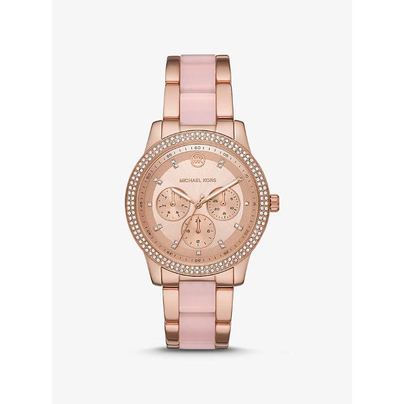 

Женские часы Michael Kors Oversized Tibby с паве, покрытие цвета розового золота, ацетат MK6828 розового золота