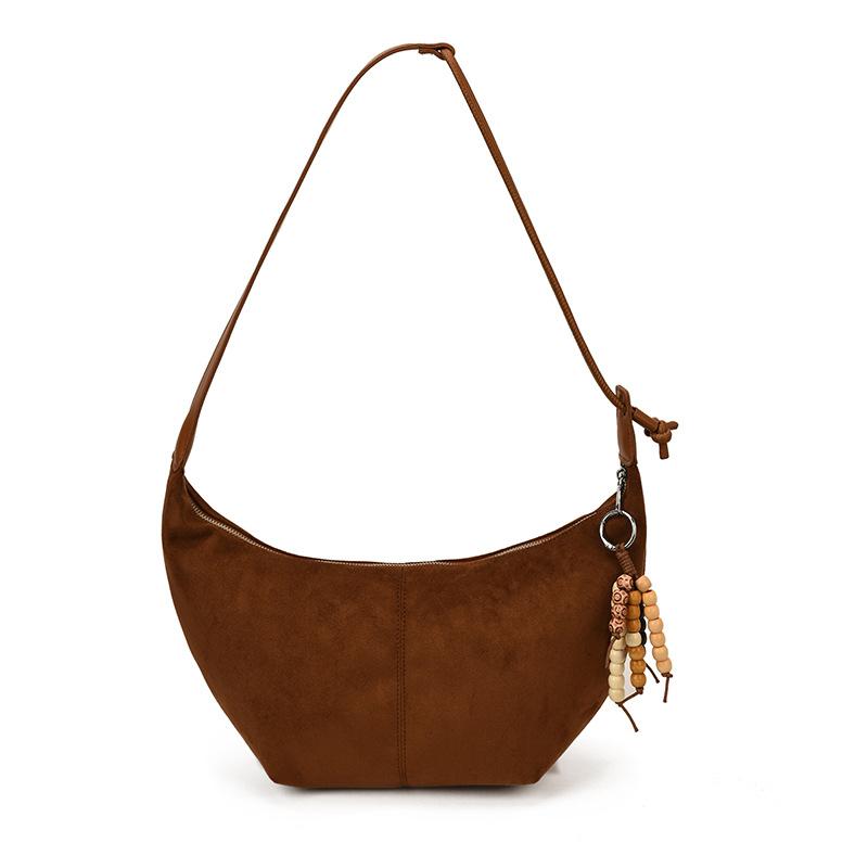 Casual commuting 2025 new tote bag autumn suede large capacity Internet celebrity explosion fashion shoulder messenger bag