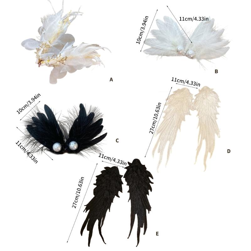 Feather Duckbill Hair Clip Side Hairpin Embroideried Wing Shape Hair Clip for Women Girl Hair Decoration Accessories