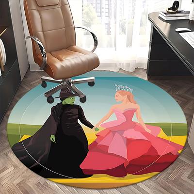 Wizard of Oz,Witch and Princess Chair Mat Round Rug Office Carpet, Non Slip, Suitable for Living Rooms, Bedrooms,Decor1205897a